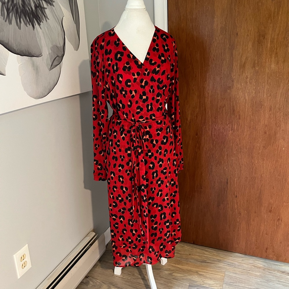 CAbi animal print wrap dress